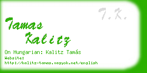 tamas kalitz business card